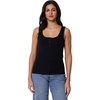 Amazon Essentials Women’s Slim-Fit Ribbed Henley Tank(Black)