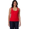 Amazon Essentials Women’s Slim-Fit Ribbed Henley Tank(Red)