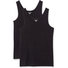 Amazon Essentials Women’s Slim-Fit Ribbed Scoop Neck Tank Tops, Pack of 2(Black)