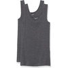 Amazon Essentials Women’s Slim-Fit Ribbed Scoop Neck Tank Tops, Pack of 2(Charcoal Heather)