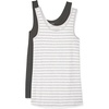 Amazon Essentials Women’s Slim-Fit Ribbed Scoop Neck Tank Tops, Pack of 2(Charcoal/Grey Heather Stripe)