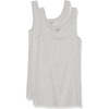 Amazon Essentials Women’s Slim-Fit Ribbed Scoop Neck Tank Tops, Pack of 2(Light Grey Heather)