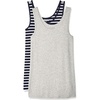 Amazon Essentials Women’s Slim-Fit Ribbed Scoop Neck Tank Tops, Pack of 2(Light Grey Heather/Navy White Stripe)
