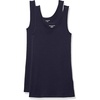 Amazon Essentials Women’s Slim-Fit Ribbed Scoop Neck Tank Tops, Pack of 2(Navy)