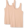 Amazon Essentials Women’s Slim-Fit Ribbed Scoop Neck Tank Tops, Pack of 2(Sand)
