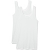 Amazon Essentials Women’s Slim-Fit Ribbed Scoop Neck Tank Tops, Pack of 2(White)