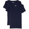 Amazon Essentials Women’s Slim-Fit Short-Sleeve V-Neck T-Shirt, Pack of 2(Navy/Navy)