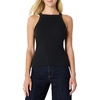 Amazon Essentials Women’s Slim-Fit Stretch Rib High-Neck Tank with Wide Ribbed Straps(Black)