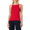Amazon Essentials Women’s Slim-Fit Stretch Rib High-Neck Tank with Wide Ribbed Straps(Red)