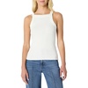 Amazon Essentials Women’s Slim-Fit Stretch Rib High-Neck Tank with Wide Ribbed Straps(White)