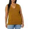 Amazon Essentials Women’s Ultra Soft V-Neck Sweater Vest(Brown)