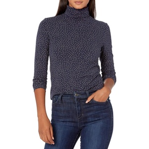 Amazon Essentials Women’s Long-Sleeve Turtleneck Stretch Fleece (Available in Plus Size)(Navy Camel Dot)