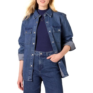 Amazon Essentials Women’s Oversized Heavyweight Denim Shirt Jacket, Relaxed Fit(Medium Wash)