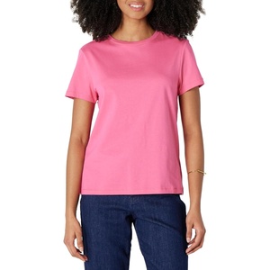 Amazon Essentials Women’s Regular Fit 100% Cotton Crewneck Short Sleeve T-Shirt(Hot Pink)
