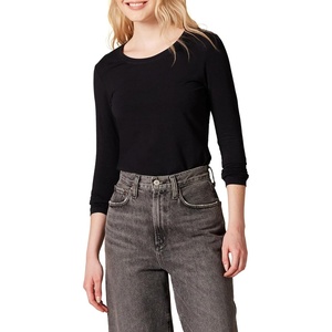 Amazon Essentials Women’s Regular-Fit Long-Sleeve Crewneck T-Shirt (Available in Plus Size)(Black)