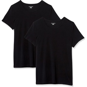 Amazon Essentials Women’s Regular-Fit Short-Sleeve Crewneck T-Shirt, Multipacks(Black)