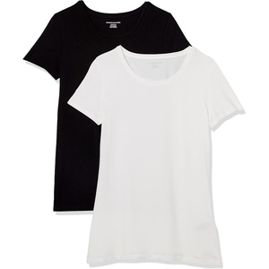 Amazon Essentials Women’s Regular-Fit Short-Sleeve Crewneck T-Shirt, Multipacks(Black/White)