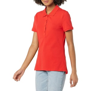 Amazon Essentials Women’s Short-Sleeve Collared Polo Shirt (Available in Plus Size)(Bright Poppy Red)