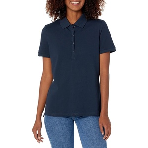 Amazon Essentials Women’s Short-Sleeve Collared Polo Shirt (Available in Plus Size)(Navy)
