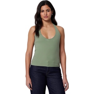 Amazon Essentials Women’s Slim-Fit Ribbed Halter Top(Sage Green)