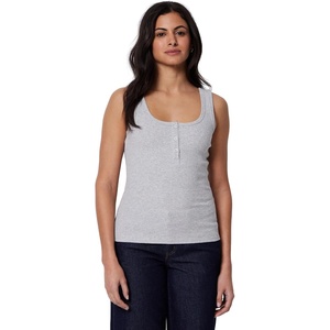 Amazon Essentials Women’s Slim-Fit Ribbed Henley Tank(Light Grey Heather)