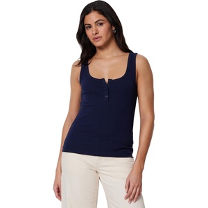 Amazon Essentials Women’s Slim-Fit Ribbed Henley Tank(Navy)