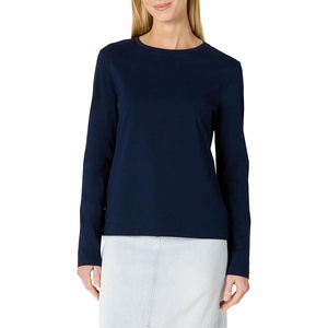 Amazon Essentials Women’s Soft 100% Cotton Regular-Fit Long-Sleeve Crewneck T-Shirt(Navy)