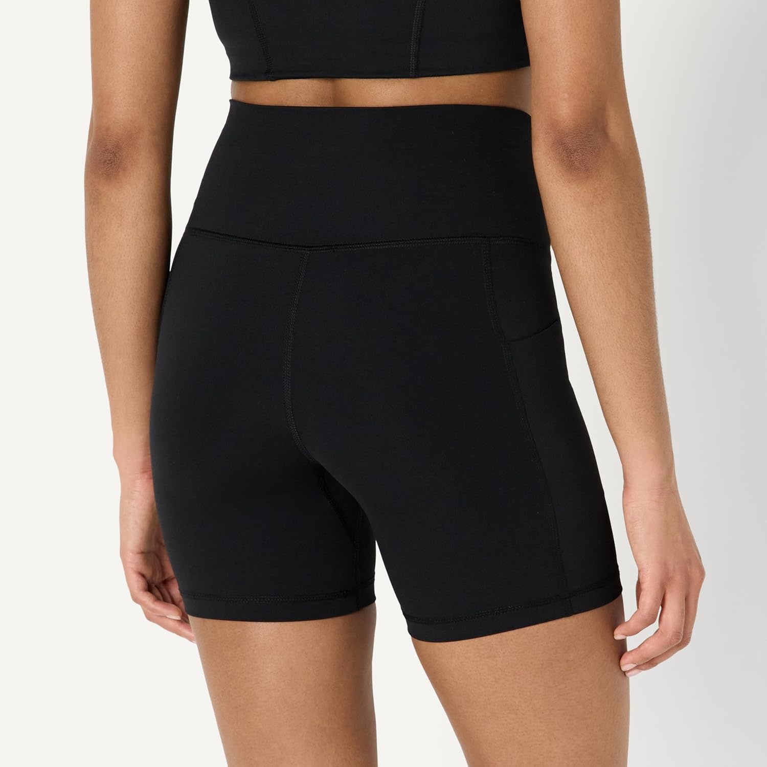 image:imageAmazon Essentials Womens Active FormFlex Buttery Soft High Waist 7 Yoga Biker ShortsBlack