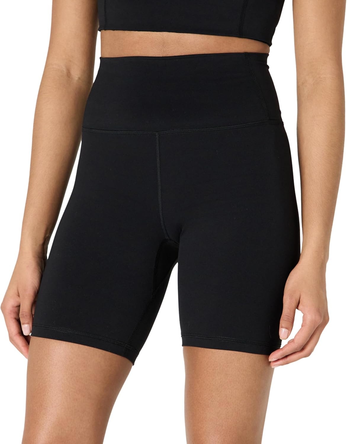 image:imageAmazon Essentials Womens Active FormFlex Buttery Soft High Waist 7 Yoga Biker ShortsBlack