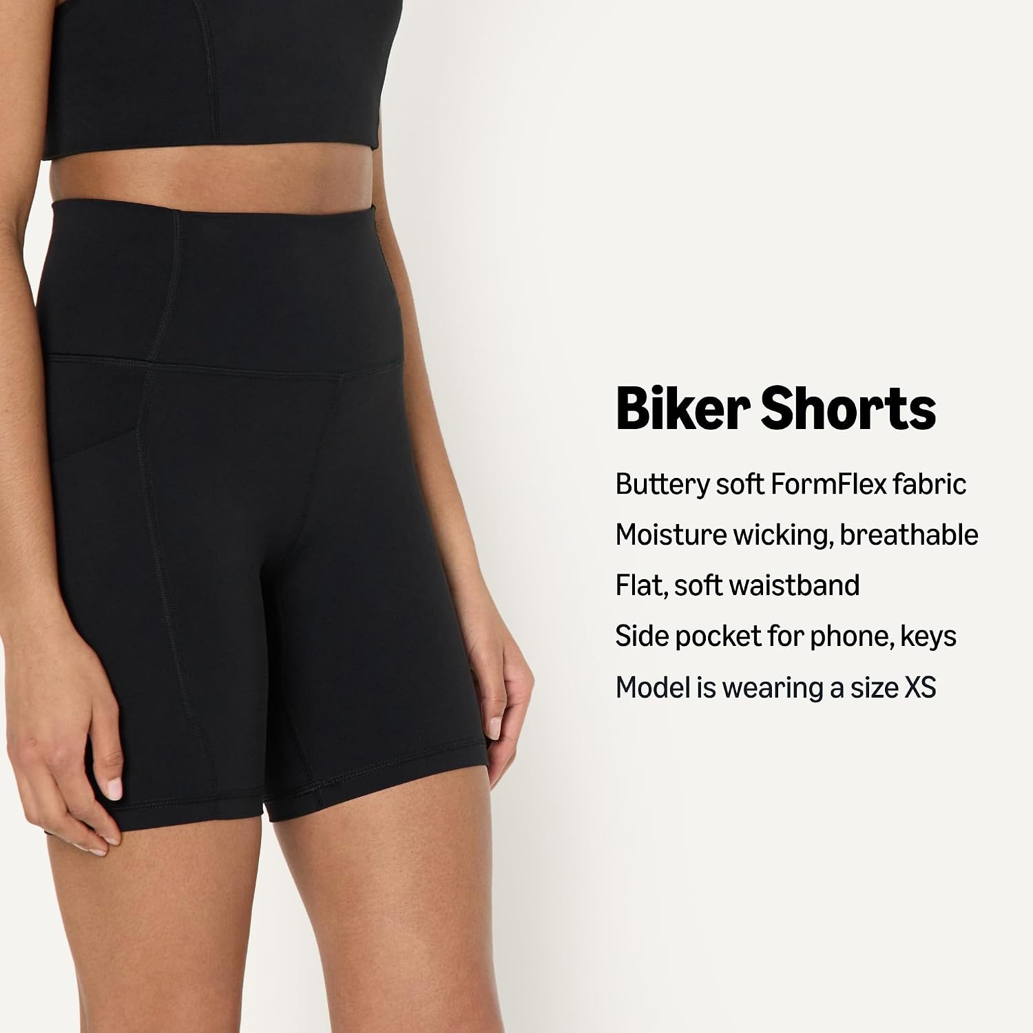 image:imageAmazon Essentials Womens Active FormFlex Buttery Soft High Waist 7 Yoga Biker ShortsBlack