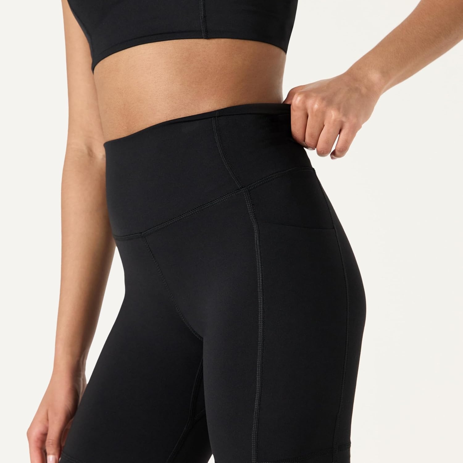 image:imageAmazon Essentials Womens Active FormFlex Buttery Soft High Waist 7 Yoga Biker ShortsBlack