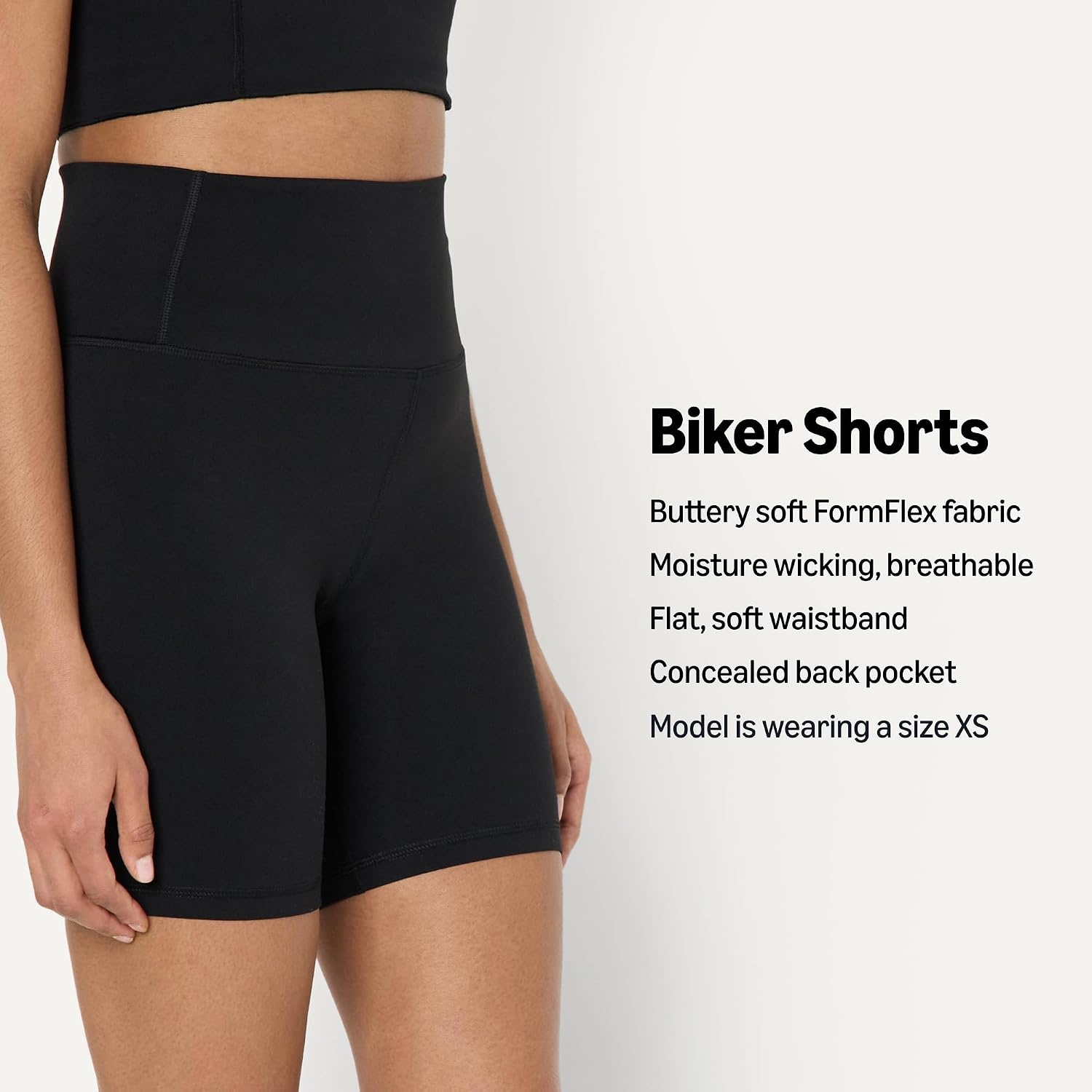 image:imageAmazon Essentials Womens Active FormFlex Buttery Soft High Waist 7 Yoga Biker ShortsBlack