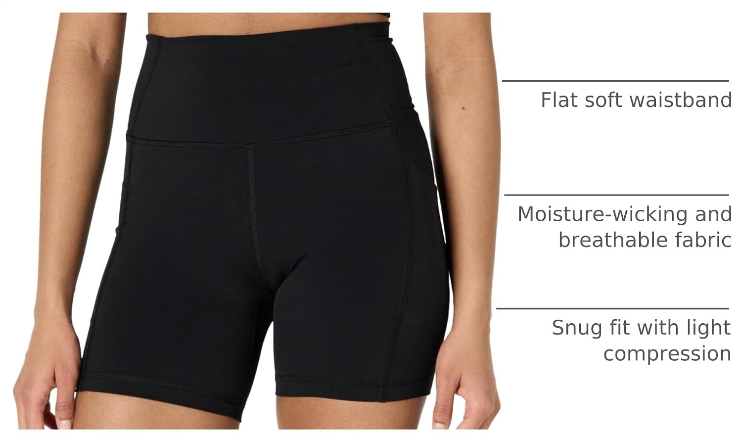 image:imageAmazon Essentials Womens Active FormFlex Buttery Soft High Waist 7 Yoga Biker ShortsBlack
