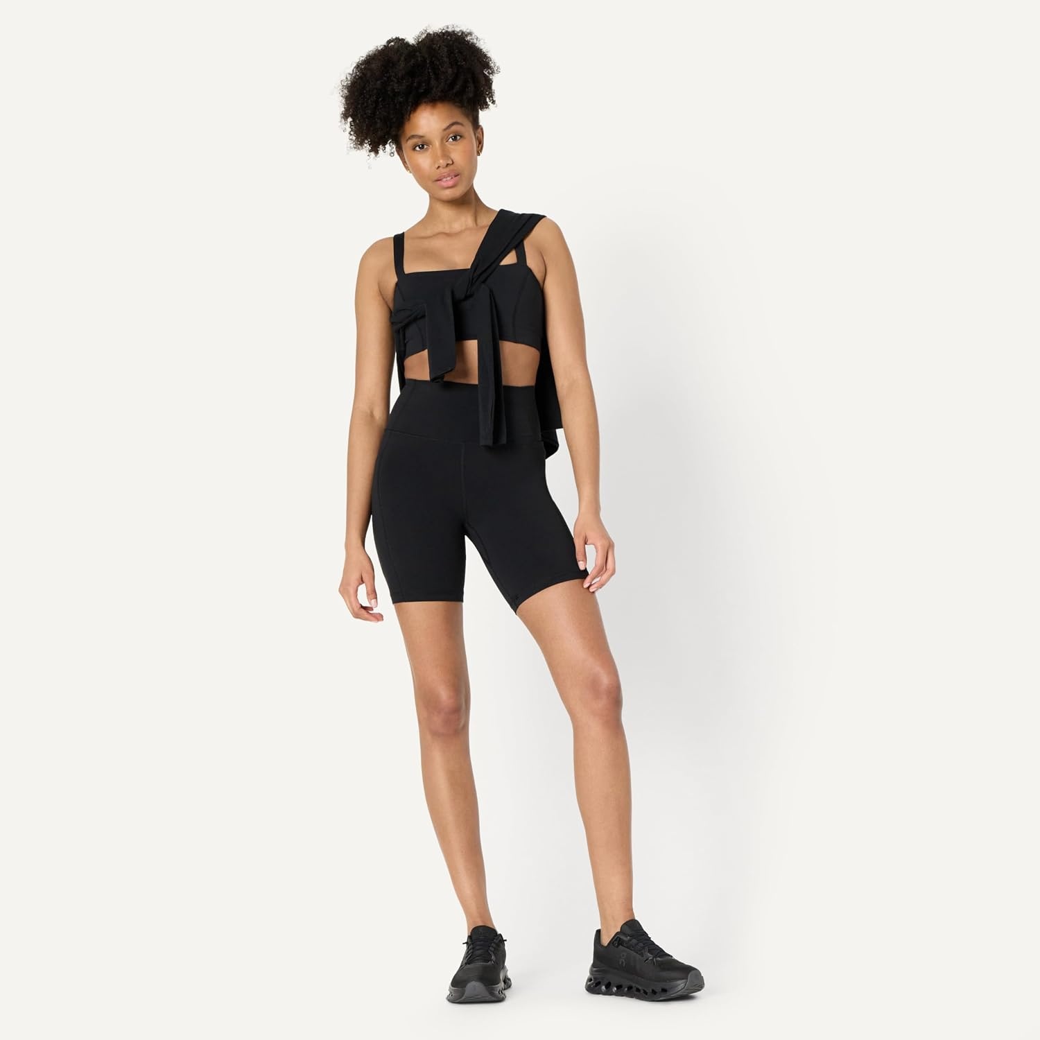 image:imageAmazon Essentials Womens Active FormFlex Buttery Soft High Waist 7 Yoga Biker ShortsBlack