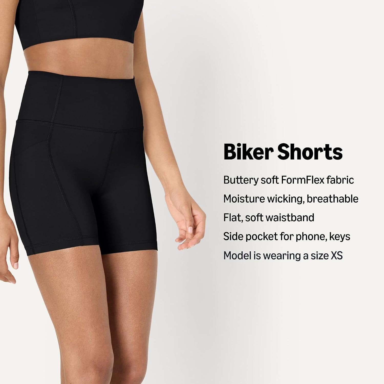 image:imageAmazon Essentials Womens Active FormFlex Buttery Soft High Waist 7 Yoga Biker ShortsBlack