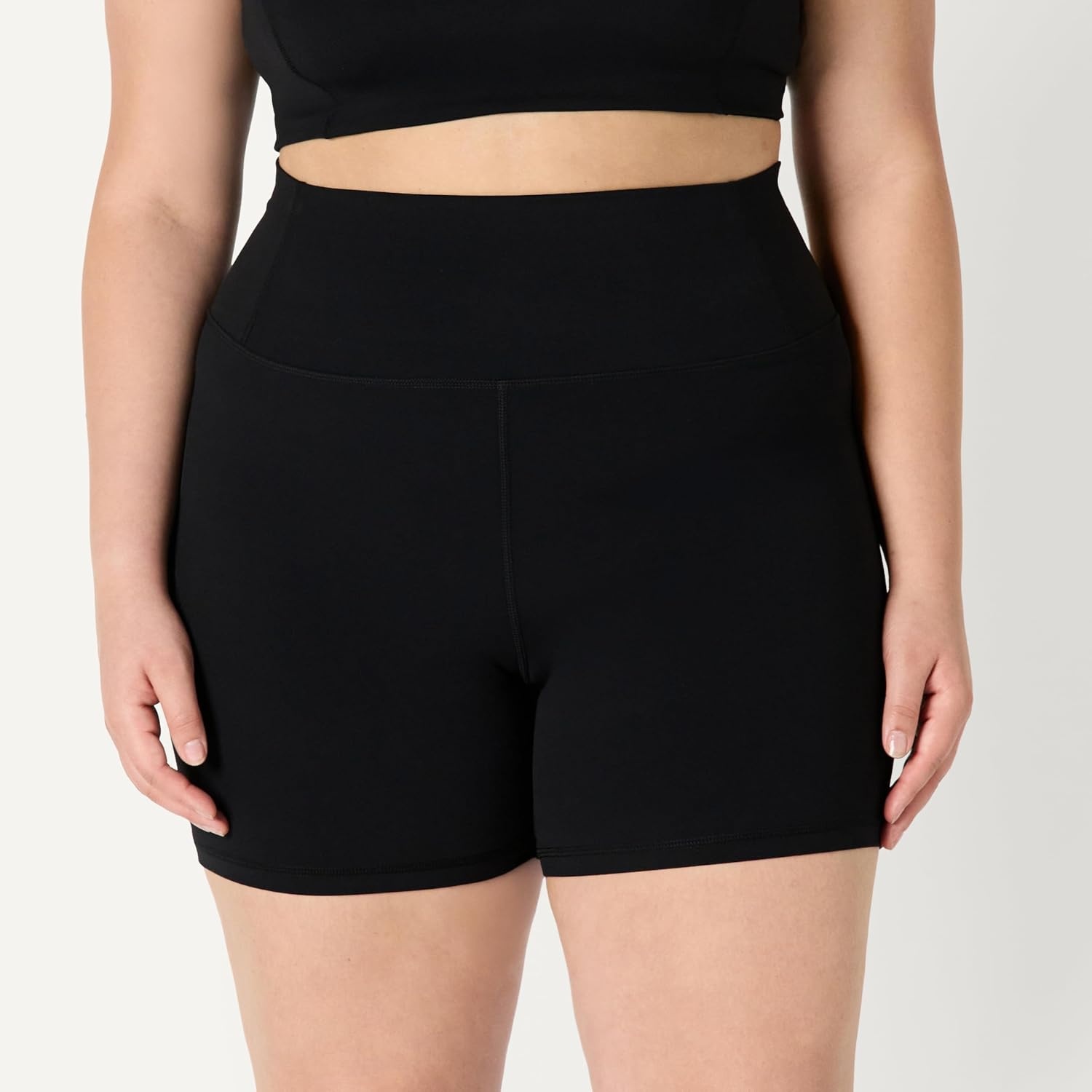 image:imageAmazon Essentials Womens Active FormFlex Buttery Soft High Waist 7 Yoga Biker ShortsBlack