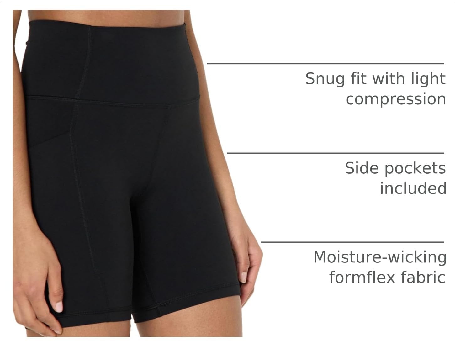 image:imageAmazon Essentials Womens Active FormFlex Buttery Soft High Waist 7 Yoga Biker ShortsBlack