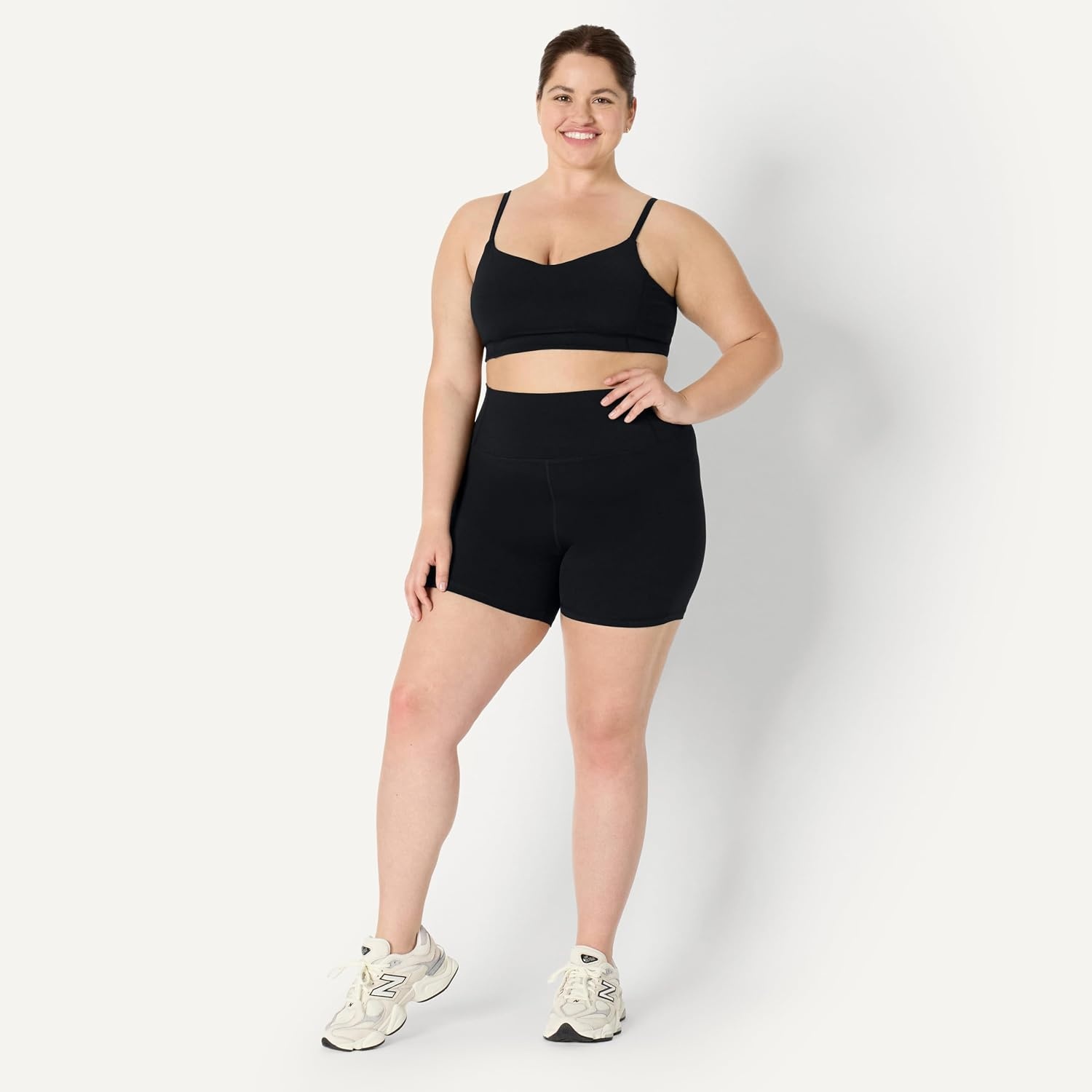 image:imageAmazon Essentials Womens Active FormFlex Buttery Soft Light Support Sports Bra Removable Cups Breathable Moisture WickingBlack