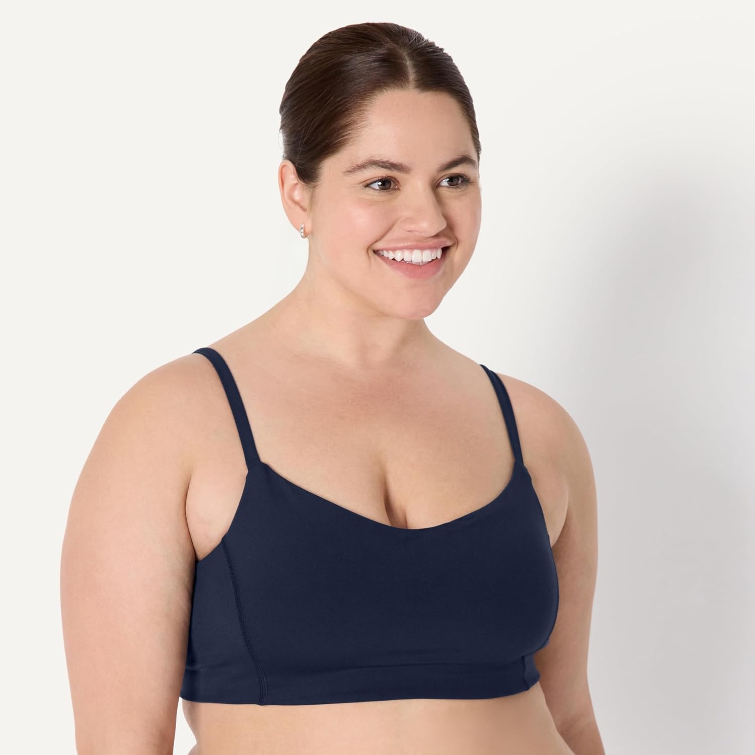 image:imageAmazon Essentials Womens Active FormFlex Buttery Soft Light Support Sports Bra Removable Cups Breathable Moisture WickingNavy