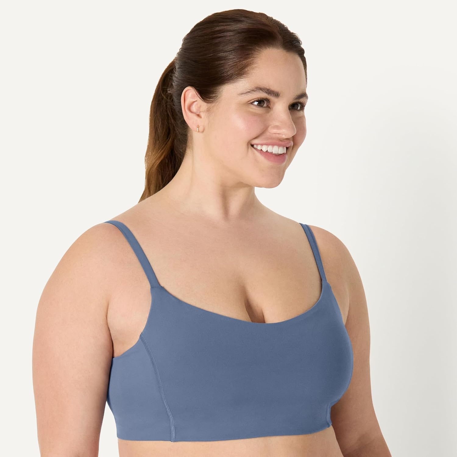 image:imageAmazon Essentials Womens Active FormFlex Buttery Soft Light Support Sports Bra Removable Cups Breathable Moisture WickingSlate Grey
