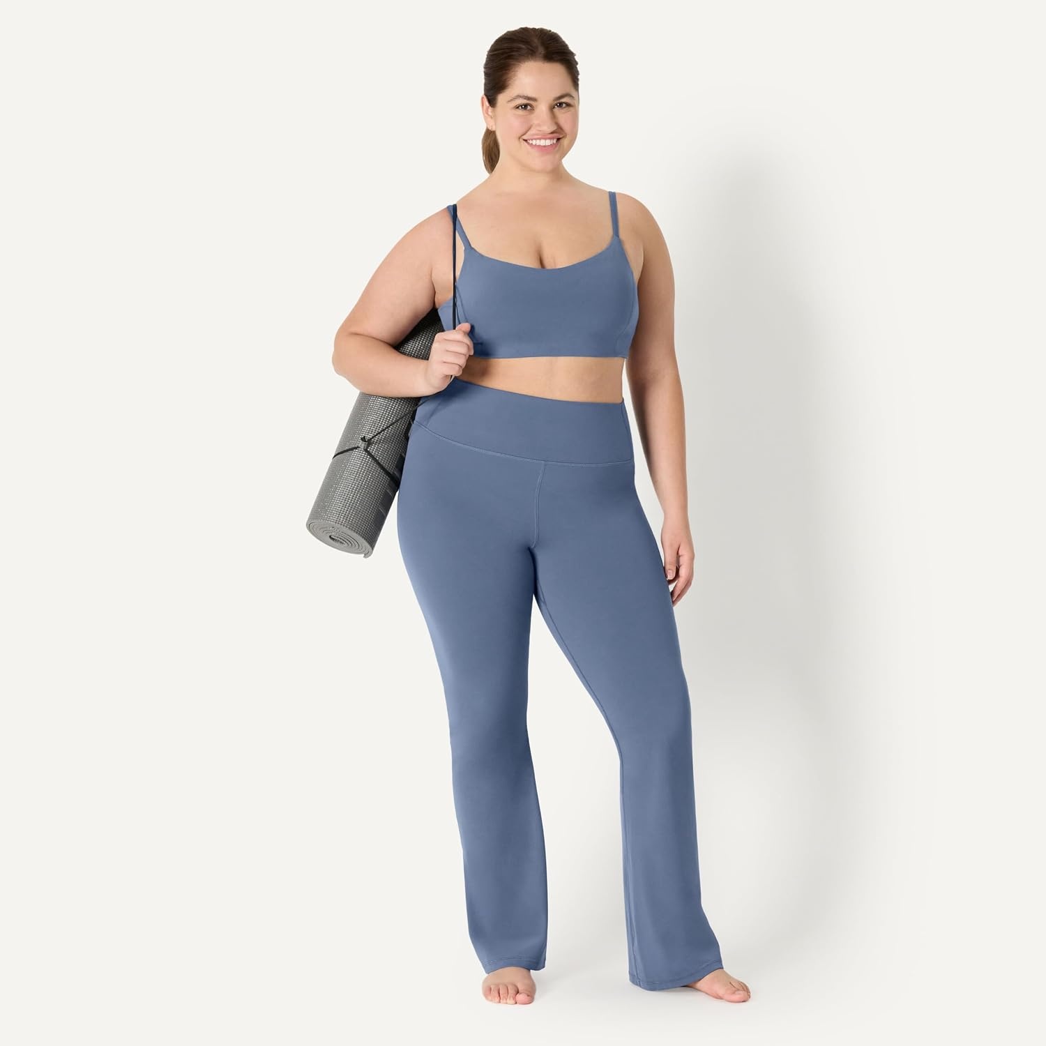 image:imageAmazon Essentials Womens Active FormFlex Buttery Soft Light Support Sports Bra Removable Cups Breathable Moisture WickingSlate Grey
