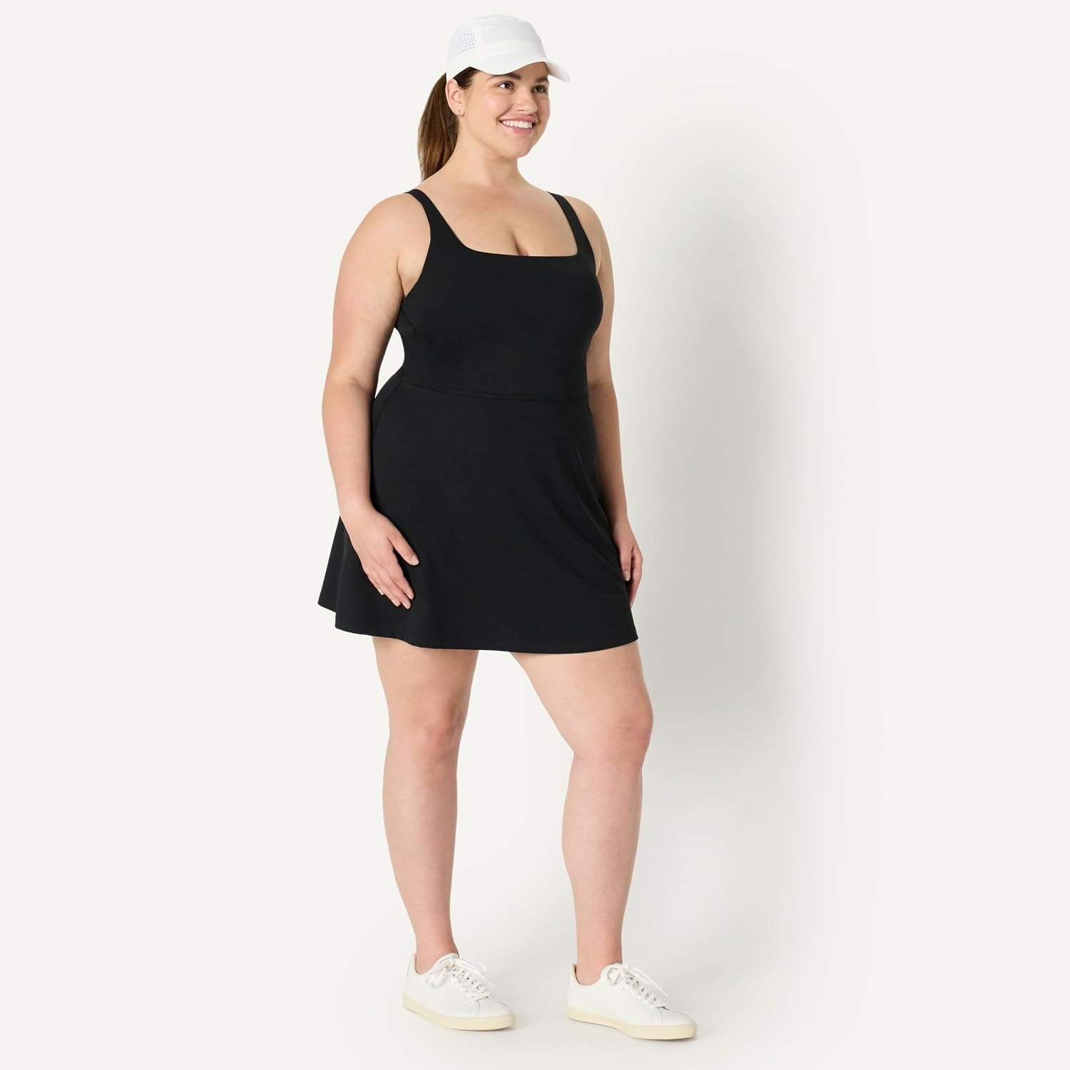 image:imageAmazon Essentials Womens Active FormFlex Buttery Soft Long Tennis DressBlack