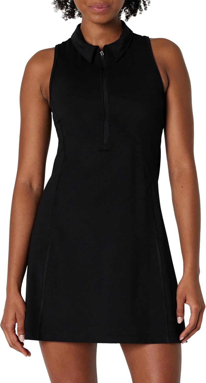 image:imageAmazon Essentials Womens Active FormFlex Buttery Soft Long Tennis DressBlack
