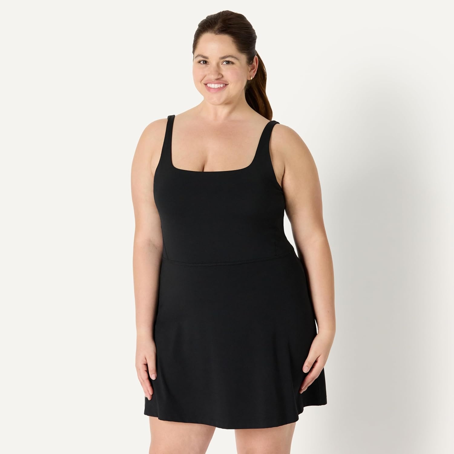 image:imageAmazon Essentials Womens Active FormFlex Buttery Soft Long Tennis DressBlack
