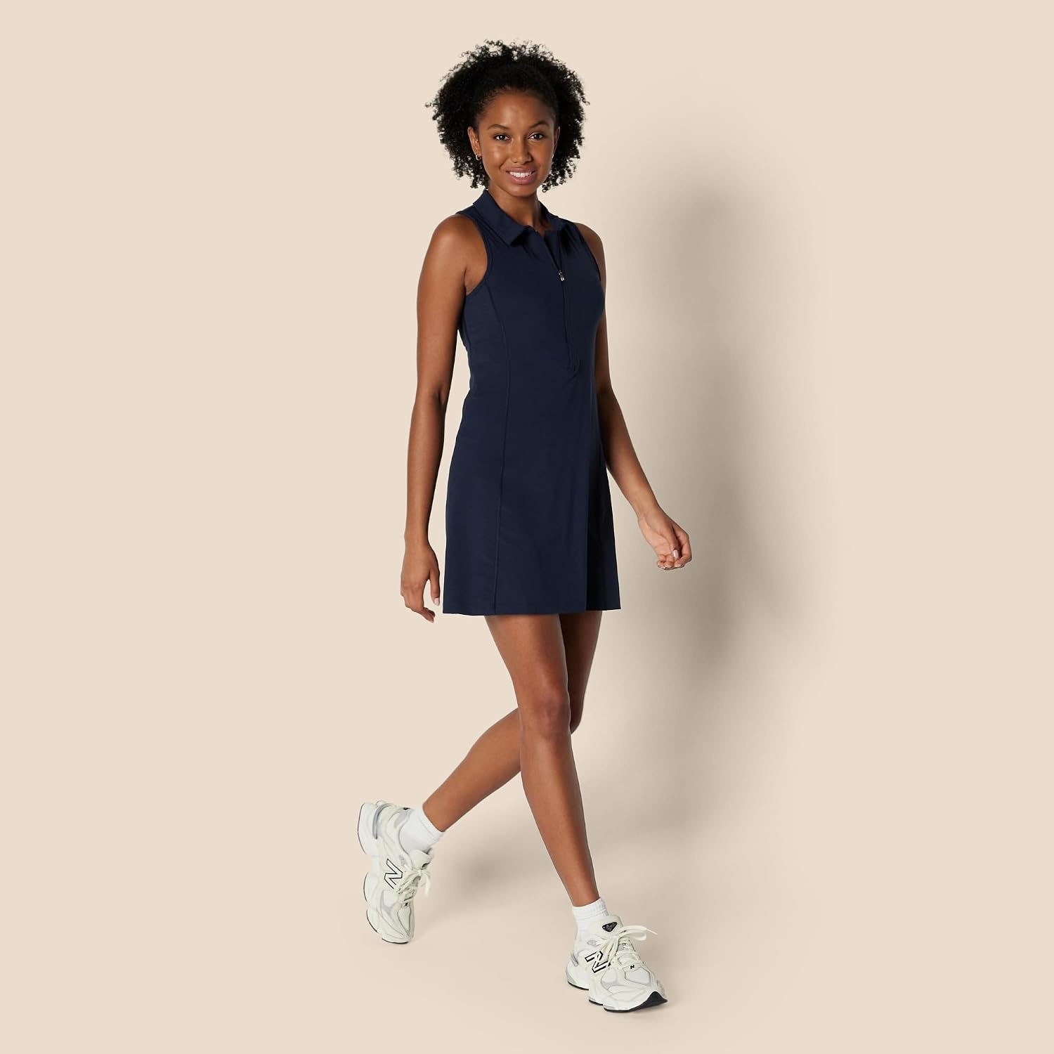 image:imageAmazon Essentials Womens Active FormFlex Buttery Soft Long Tennis DressNavy