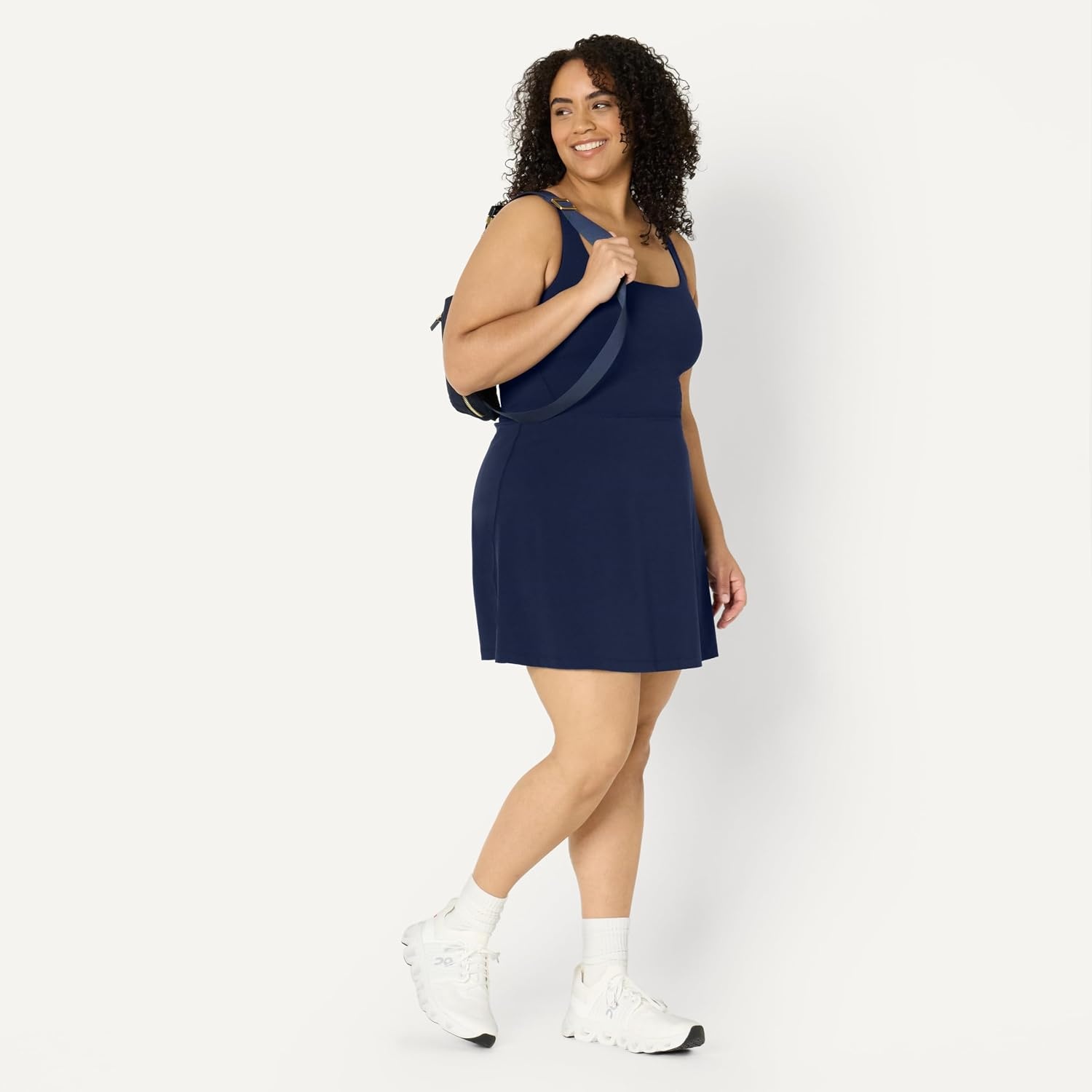 image:imageAmazon Essentials Womens Active FormFlex Buttery Soft Long Tennis DressNavy