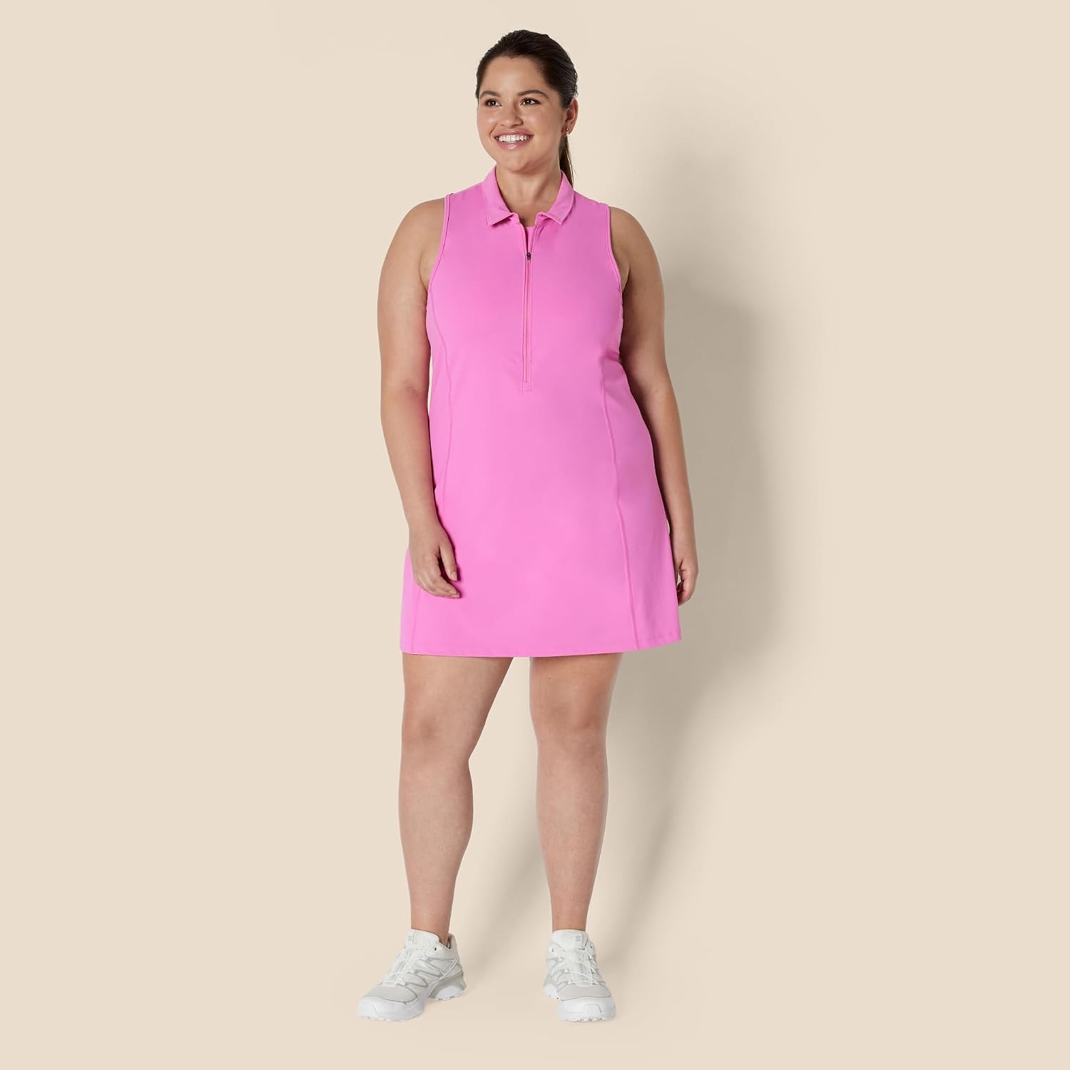 image:imageAmazon Essentials Womens Active FormFlex Buttery Soft Long Tennis DressPink