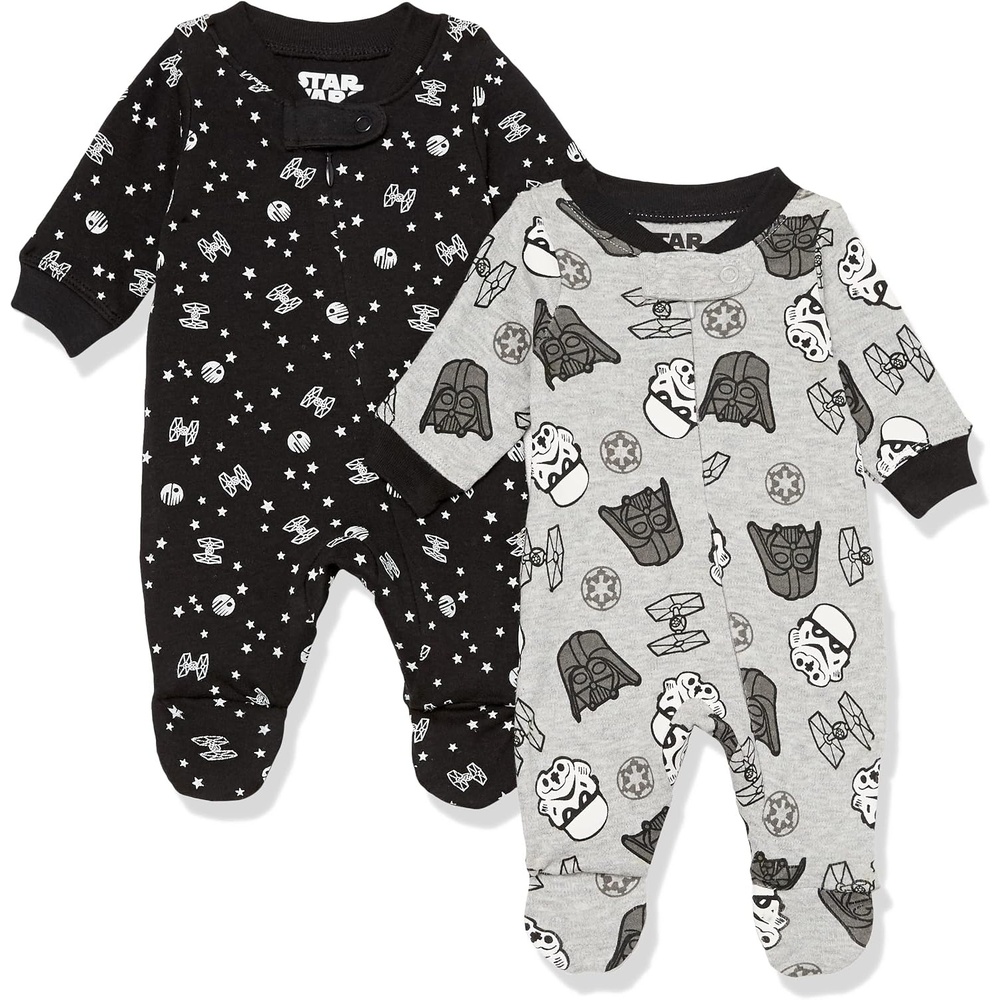 image:imageAmazon Essentials Disney Marvel Star Wars Unisex Babies Cotton Footed Sleep and Play Discontinued Colors MultipacksStar Wars Troopers