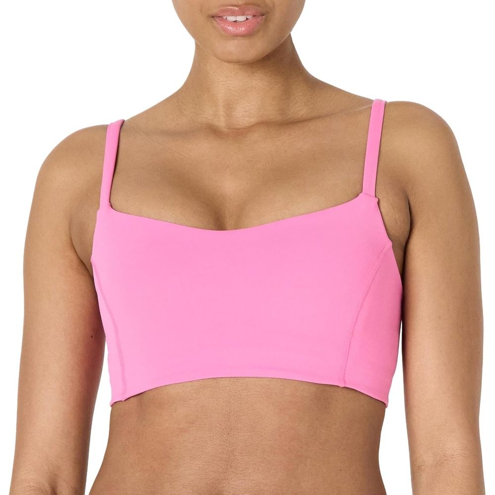 image:imageAmazon Essentials Womens Active FormFlex Buttery Soft Light Support Sports Bra Removable Cups Breathable Moisture WickingFlamingo Pink