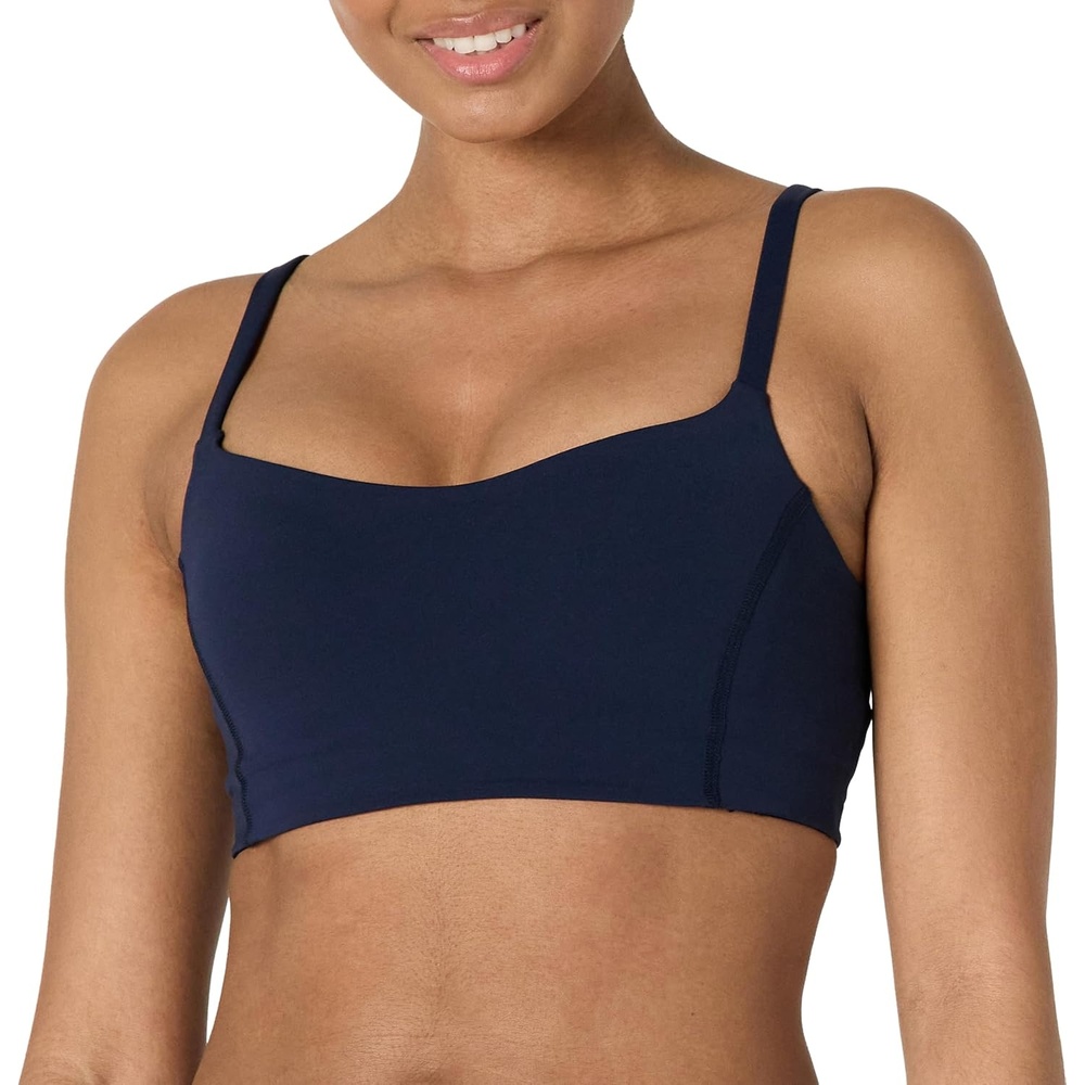 image:imageAmazon Essentials Womens Active FormFlex Buttery Soft Light Support Sports Bra Removable Cups Breathable Moisture WickingNavy
